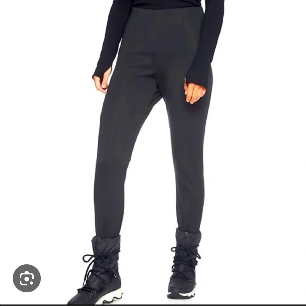 Athleta Butte Peak black Softshell Snow Pants with Stirrups 2 ski winter